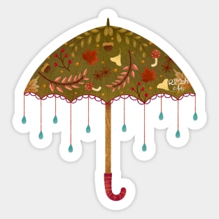 Autmn umbrella Sticker